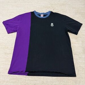 Apari X Trash Taste Official Merch Shirt Black Purple Color-block Split Size XL